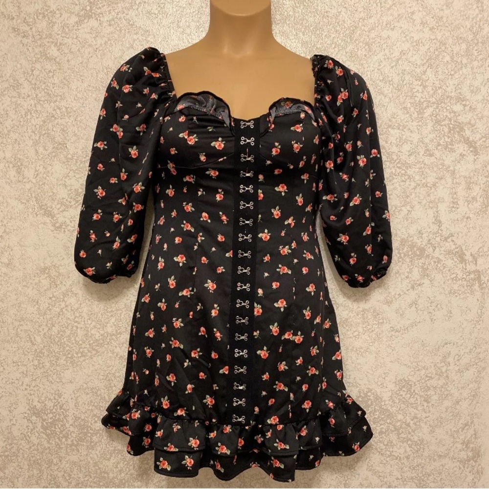 Forever 21 Black Rose Floral Mini Dress